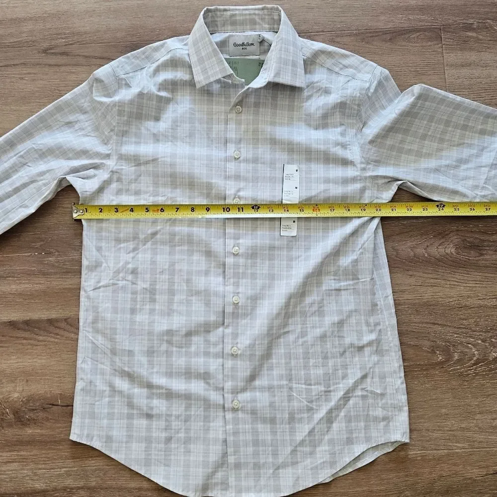Goodfellow & Co Men's White And Gray Plaid Shirt Size M